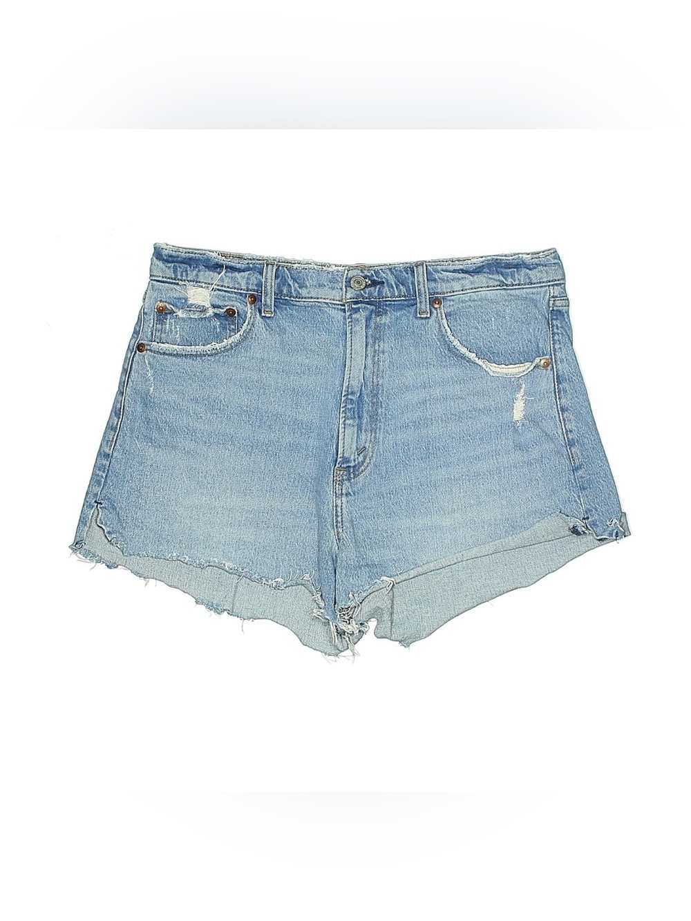 Abercrombie & Fitch Light Wash Denim Cutoff Mom Shorts 31